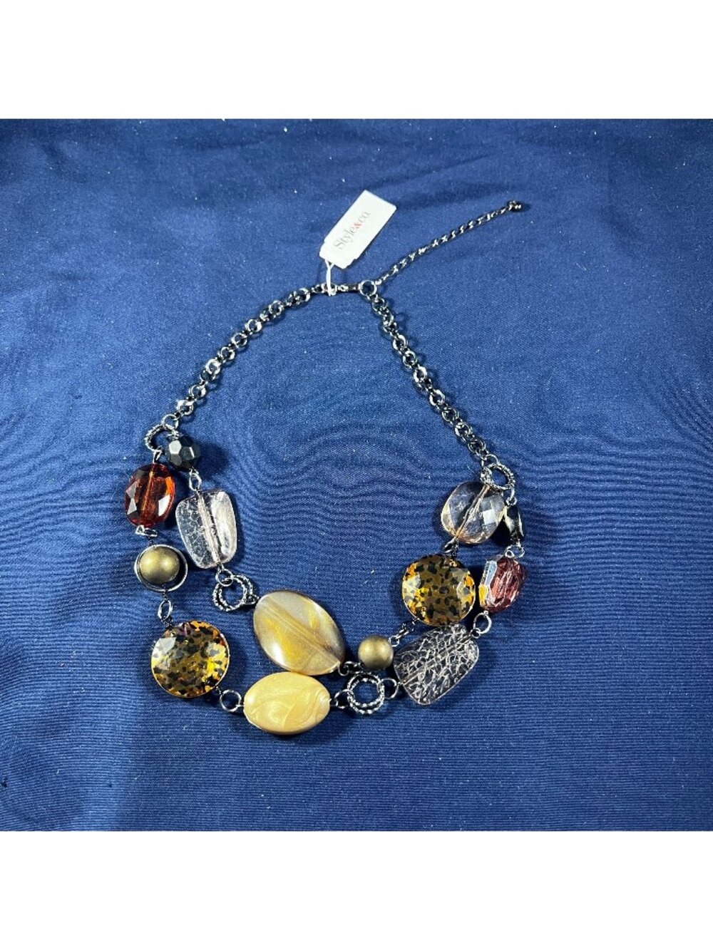 Style & Co. Multi-Stone Statement Necklace With Chain & Adjustable Clasp